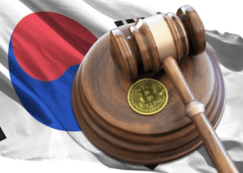 South-Korea-Flag-with-Bitcoin-and-Gavel